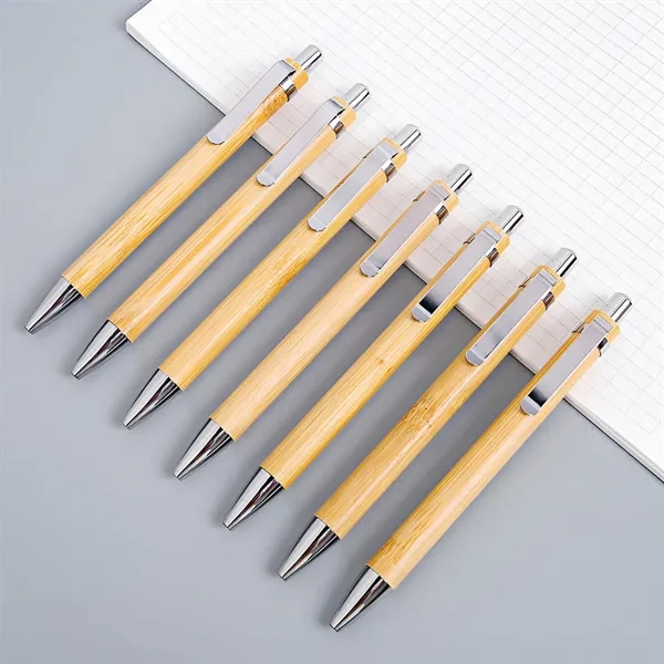 Metal hook bamboo wood handle touch head ballpoint pen - Metal hook bamboo wood handle touch head ballpoint pen - Image 4 of 4