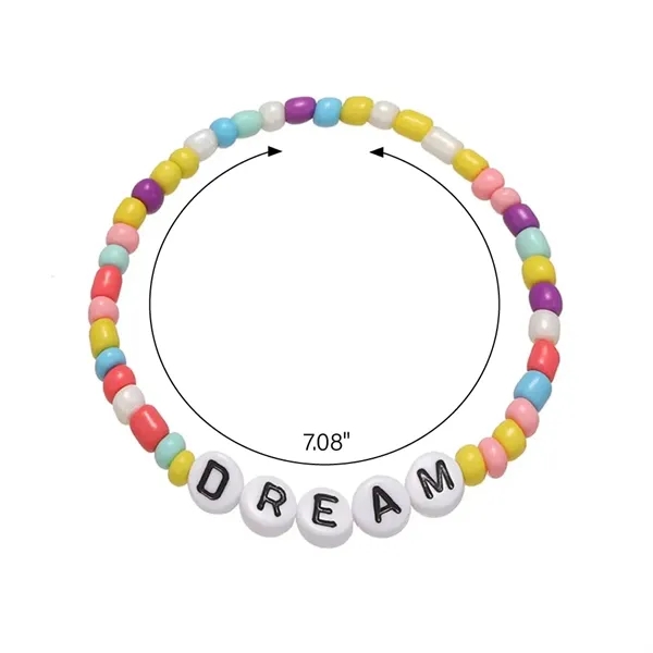 Colorful acrylic letter beaded elastic bracelet - Colorful acrylic letter beaded elastic bracelet - Image 9 of 10