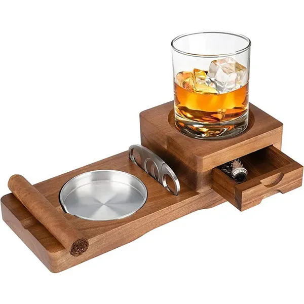 Wooden Ashtrays Whiskey Set - Wooden Ashtrays Whiskey Set - Image 0 of 3