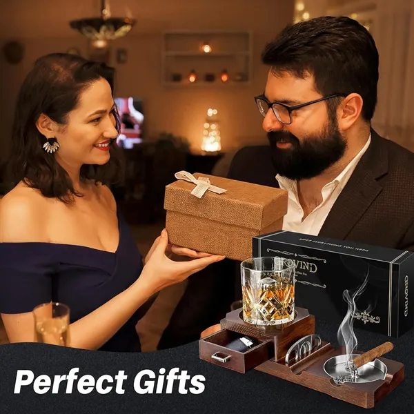 Wooden Ashtrays Whiskey Set - Wooden Ashtrays Whiskey Set - Image 3 of 3