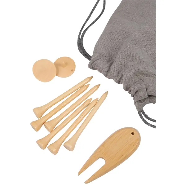 Bamboo Golf Tee Set with Recycled Pouch - Bamboo Golf Tee Set with Recycled Pouch - Image 1 of 1