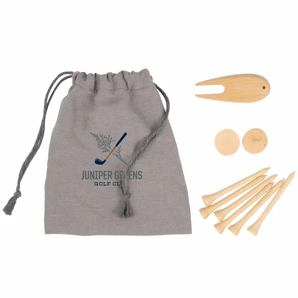 Bamboo Golf Tee Set with Recycled Pouch - Bamboo Golf Tee Set with Recycled Pouch - Image 0 of 1