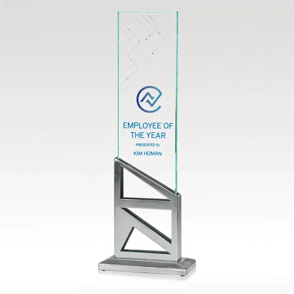 Stages Award - Satin Stainless & Jade Glass Trophy - Stages Award - Satin Stainless & Jade Glass Trophy - Image 0 of 0