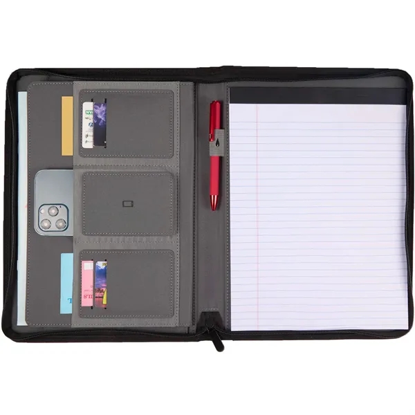Puffer Zippered Padfolio with FSC® Recycled Paper - Puffer Zippered Padfolio with FSC® Recycled Paper - Image 3 of 5