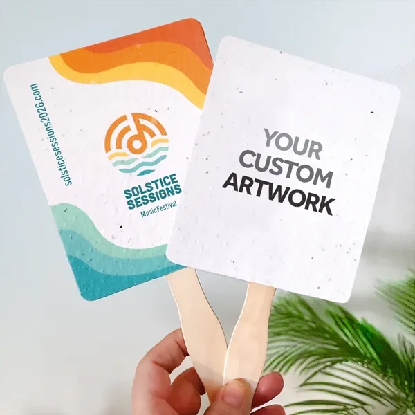 Double-Sided Seed Paper Hand Fans - Double-Sided Seed Paper Hand Fans - Image 1 of 1