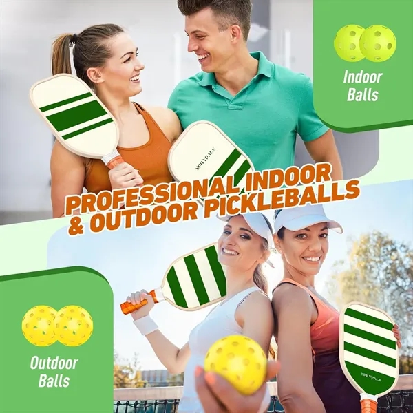 Pickleball Paddles Set with 4 Balls & 1 Bag - Pickleball Paddles Set with 4 Balls & 1 Bag - Image 3 of 17