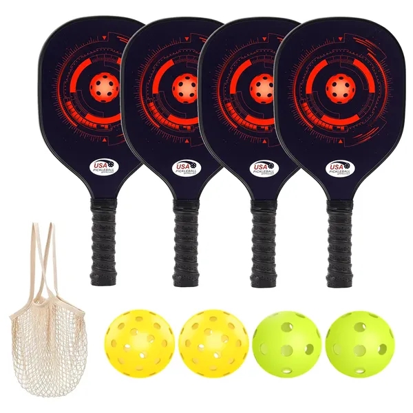 Pickleball Paddles Set with 4 Balls & 1 Bag - Pickleball Paddles Set with 4 Balls & 1 Bag - Image 16 of 17