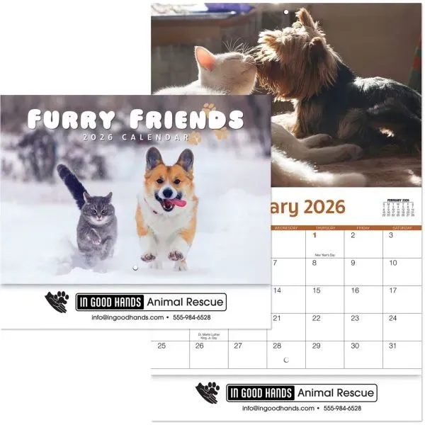 Furry Friends Stapled Wall Calendar - Furry Friends Stapled Wall Calendar - Image 0 of 4