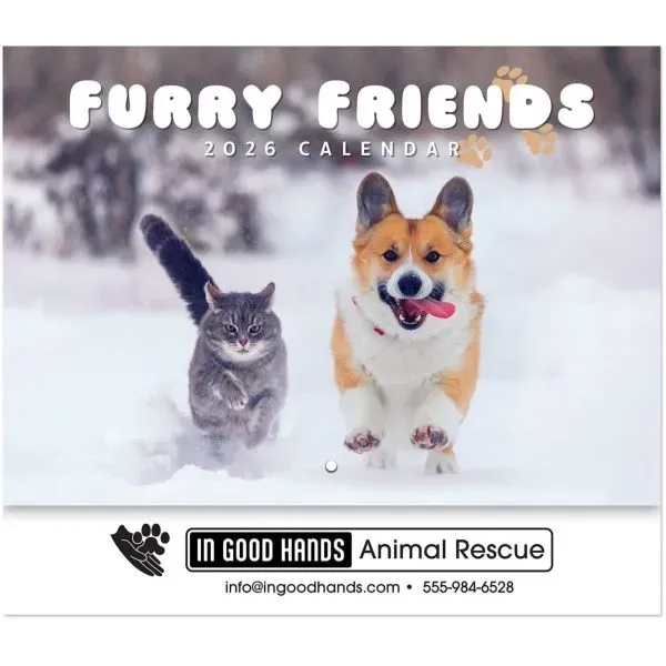 Furry Friends Stapled Wall Calendar - Furry Friends Stapled Wall Calendar - Image 1 of 4