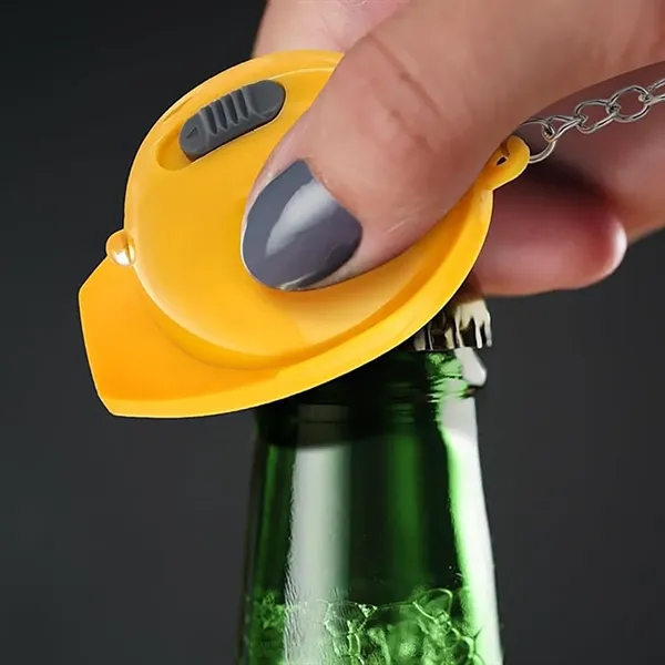 Mini Flashlight Bottle Opener Small Safety Hat Keychain - Mini Flashlight Bottle Opener Small Safety Hat Keychain - Image 1 of 4