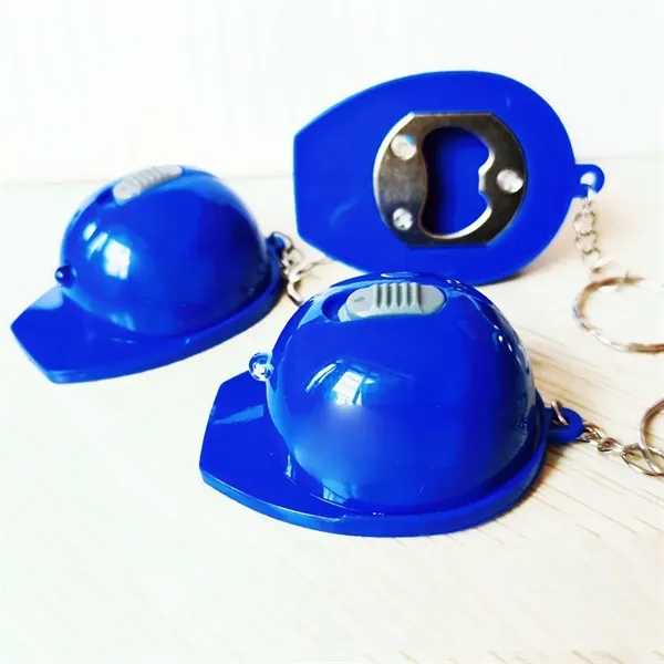 Mini Flashlight Bottle Opener Small Safety Hat Keychain - Mini Flashlight Bottle Opener Small Safety Hat Keychain - Image 3 of 4