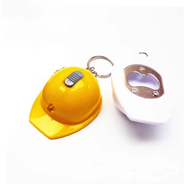 Mini Flashlight Bottle Opener Small Safety Hat Keychain - Mini Flashlight Bottle Opener Small Safety Hat Keychain - Image 4 of 4