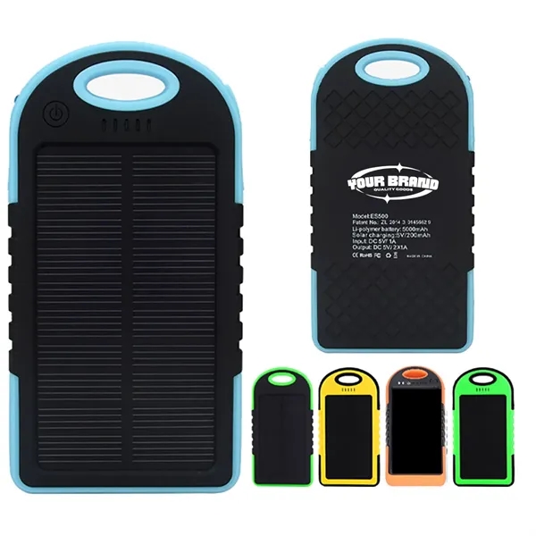W/ Hiking Hook Wireless Solar Unlimited Charging Power Bank - W/ Hiking Hook Wireless Solar Unlimited Charging Power Bank - Image 0 of 5