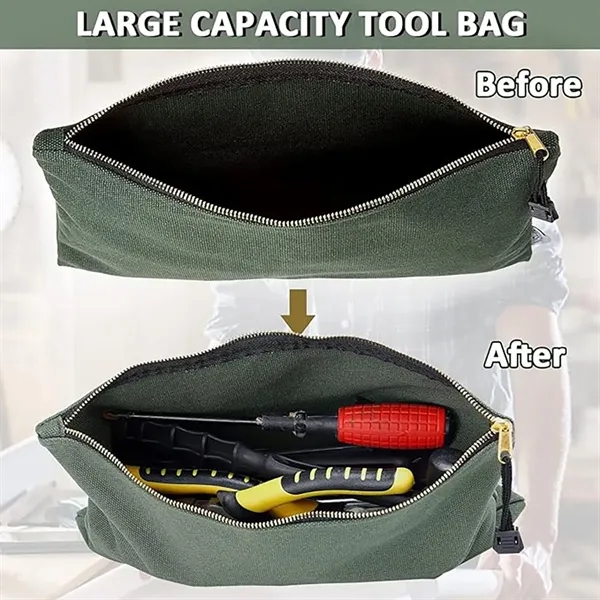 Canvas Zipper Bags Pouch Multipurpose Small Tools Storage - Canvas Zipper Bags Pouch Multipurpose Small Tools Storage - Image 2 of 4