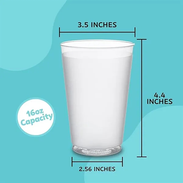 16Oz Party Cups Reusable Plastic Frosted Glass - 16Oz Party Cups Reusable Plastic Frosted Glass - Image 2 of 2