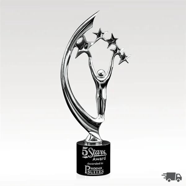 Chrome Sculpture Award on Marble Base - Top Star II - Chrome Sculpture Award on Marble Base - Top Star II - Image 0 of 0