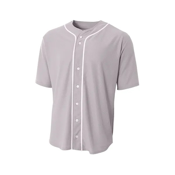 A4 Short Sleeve Full-Button Baseball Top - A4 Short Sleeve Full-Button Baseball Top - Image 1 of 5