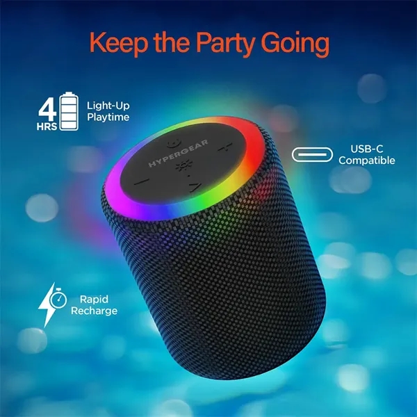 HyperGear Halo Waterproof LED Wireless Speaker - HyperGear Halo Waterproof LED Wireless Speaker - Image 6 of 10
