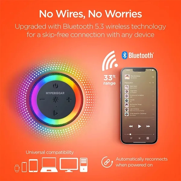 HyperGear Halo Waterproof LED Wireless Speaker - HyperGear Halo Waterproof LED Wireless Speaker - Image 7 of 10