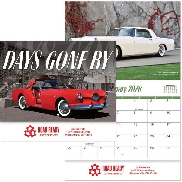 DAYS GONE BY STAPLED WALL CALENDAR