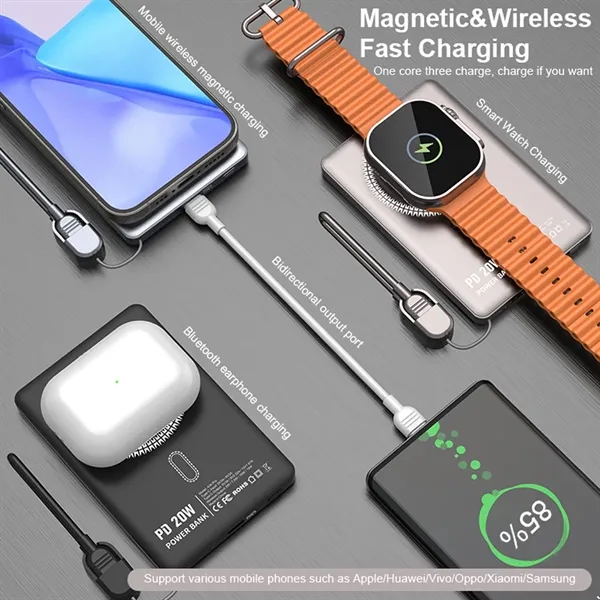 5000mAh Magnetic Portable Charger Power Bank with Stand - 5000mAh Magnetic Portable Charger Power Bank with Stand - Image 3 of 4
