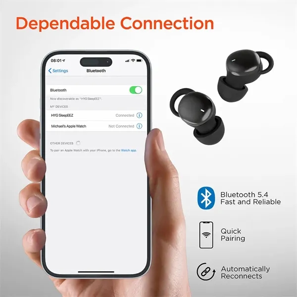 HyperGear SleepEEZ Mini Noise-Blocking True Wireless Earbuds - HyperGear SleepEEZ Mini Noise-Blocking True Wireless Earbuds - Image 6 of 10