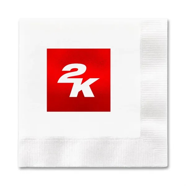 Foil Stamped 3-Ply White Dinner Napkin - 1/4 Fold, FSC Cert. - Foil Stamped 3-Ply White Dinner Napkin - 1/4 Fold, FSC Cert. - Image 0 of 2