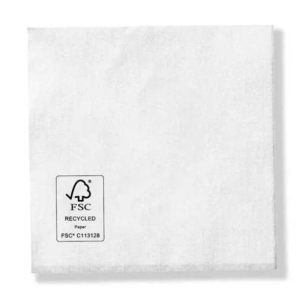 Foil Stamped 1-Ply White Beverage Napkin, Linen Emboss, FSC - Foil Stamped 1-Ply White Beverage Napkin, Linen Emboss, FSC - Image 1 of 1