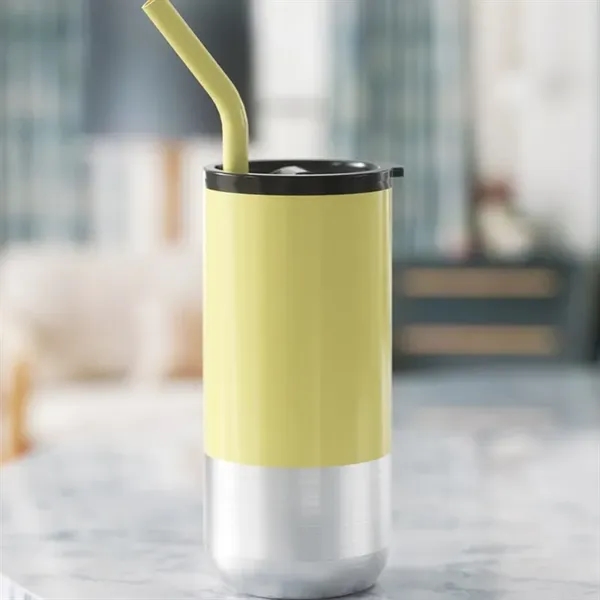 Stainless Steel Tumbler with Straw - Stainless Steel Tumbler with Straw - Image 0 of 5