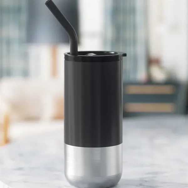 Stainless Steel Tumbler with Straw - Stainless Steel Tumbler with Straw - Image 1 of 5