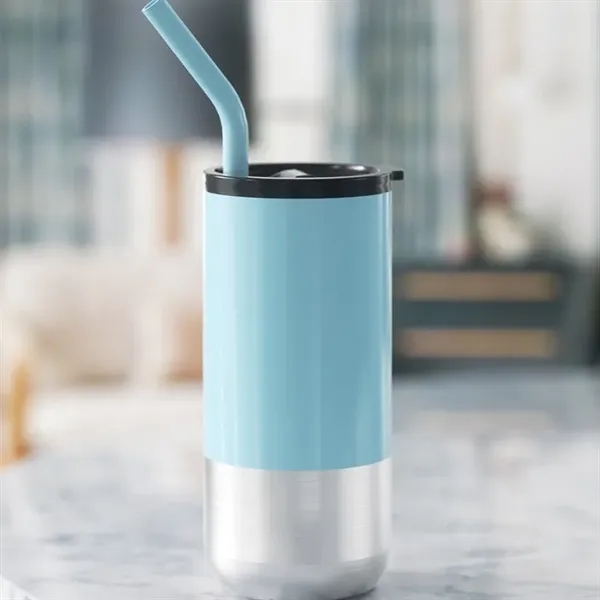Stainless Steel Tumbler with Straw - Stainless Steel Tumbler with Straw - Image 2 of 5