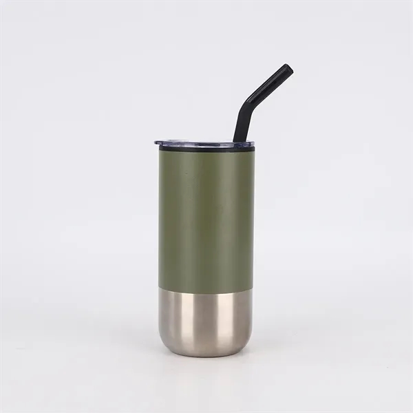 Stainless Steel Tumbler with Straw - Stainless Steel Tumbler with Straw - Image 3 of 5
