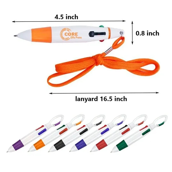 Four Color Ink Carabiner Shuttle Pens - Four Color Ink Carabiner Shuttle Pens - Image 1 of 2