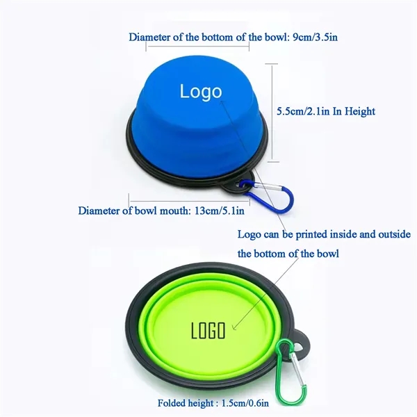 Collapsible Pet Dog Bowl With Carabiner - Collapsible Pet Dog Bowl With Carabiner - Image 1 of 5