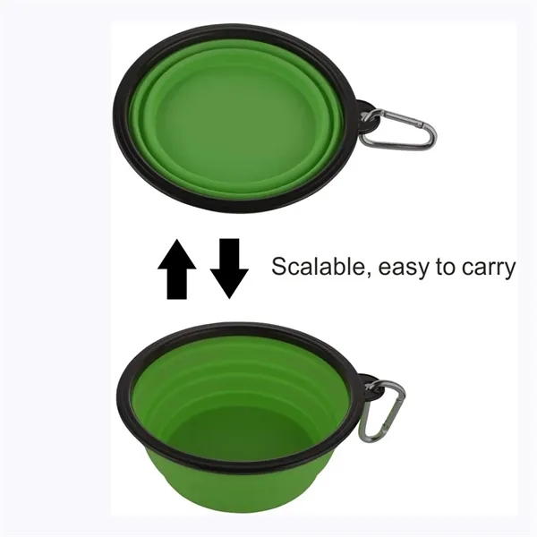 Collapsible Pet Dog Bowl With Carabiner - Collapsible Pet Dog Bowl With Carabiner - Image 2 of 5