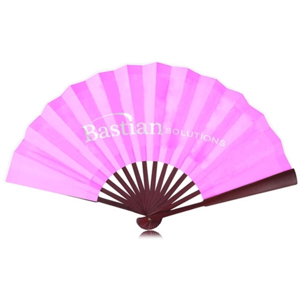 Traditional Bamboo Hand Fan - Premium Silky Fabric - Traditional Bamboo Hand Fan - Premium Silky Fabric - Image 1 of 5