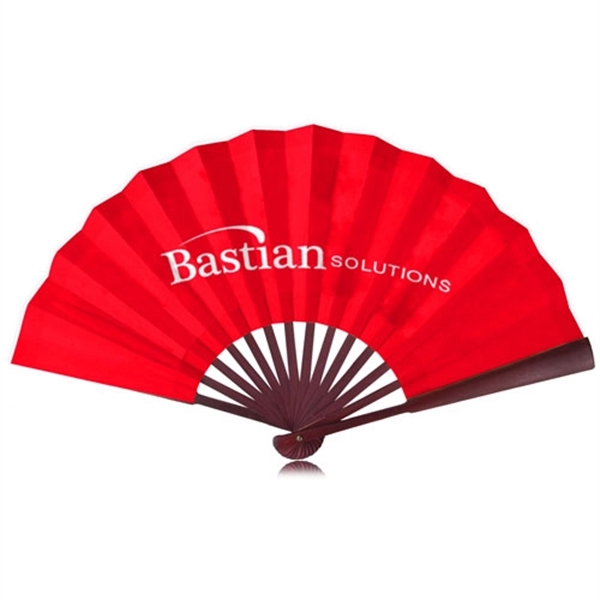 Traditional Bamboo Hand Fan - Premium Silky Fabric - Traditional Bamboo Hand Fan - Premium Silky Fabric - Image 2 of 5