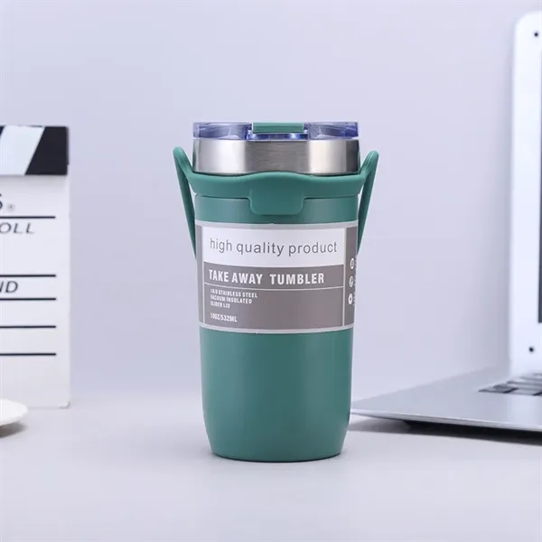 Coffee Tumbler with Silicone Strap - Coffee Tumbler with Silicone Strap - Image 0 of 3