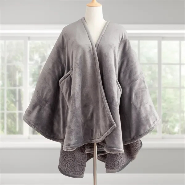 VelvetLoft Sherpa Wearable Throw - Smoke - VelvetLoft Sherpa Wearable Throw - Smoke - Image 1 of 4