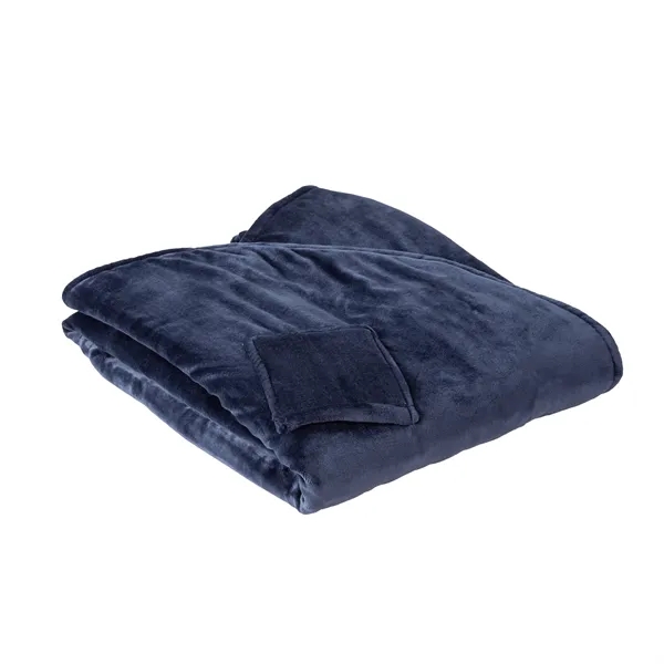 VelvetLoft Sherpa Wearable Throw - Navy Blazer - VelvetLoft Sherpa Wearable Throw - Navy Blazer - Image 4 of 5