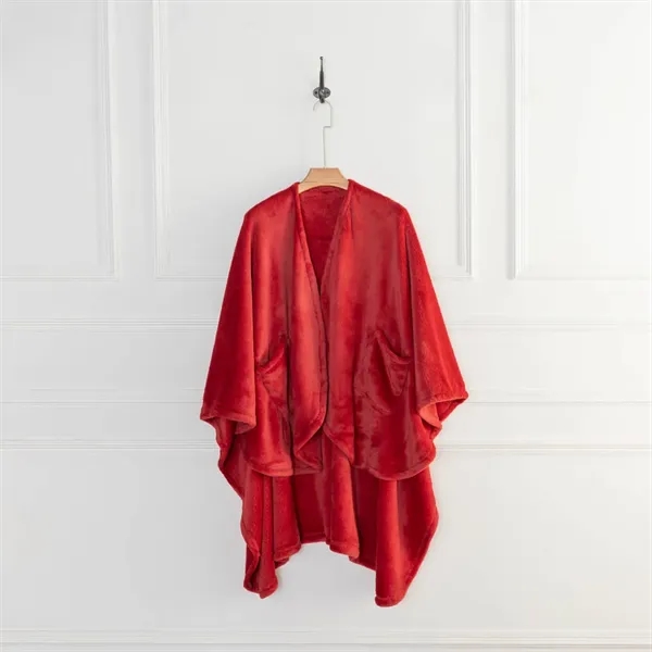 Berkshire PrimaLush Cape Wrap With Pockets- Chili Pepper - Berkshire PrimaLush Cape Wrap With Pockets- Chili Pepper - Image 0 of 4