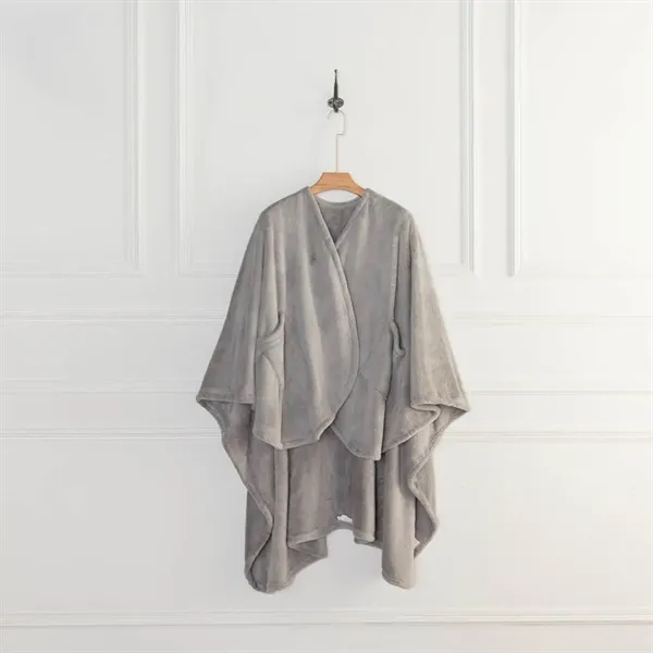 Berkshire PrimaLush Cape Wrap With Pockets - Pebble Grey - Berkshire PrimaLush Cape Wrap With Pockets - Pebble Grey - Image 0 of 4