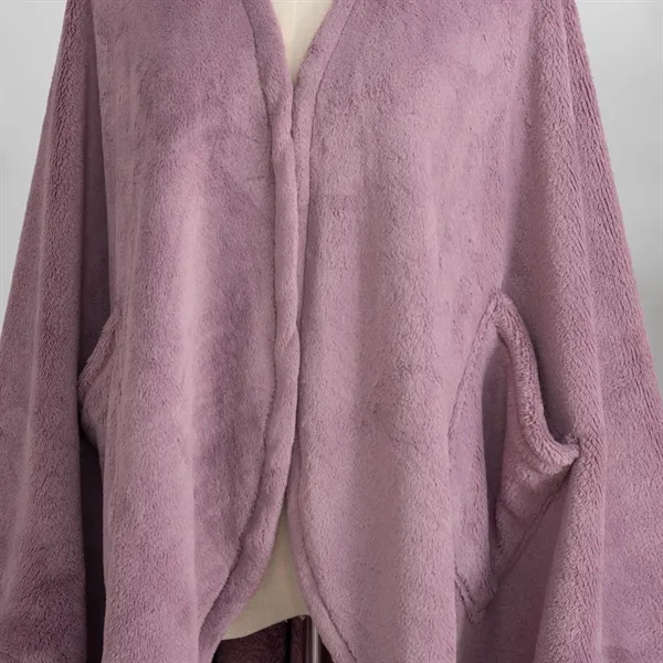 Berkshire PrimaLush Cape Wrap With Pockets- Plum Smoke - Berkshire PrimaLush Cape Wrap With Pockets- Plum Smoke - Image 2 of 6