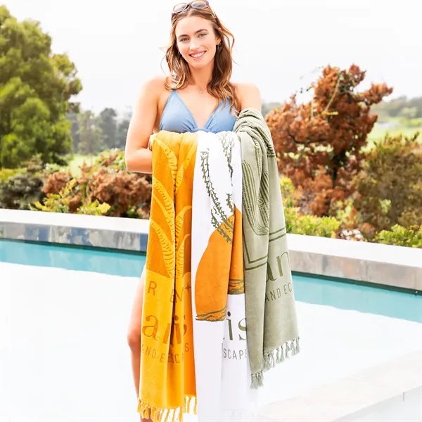 Fringe Recycled Cotton Terry Velour Beach Towel - Fringe Recycled Cotton Terry Velour Beach Towel - Image 2 of 2