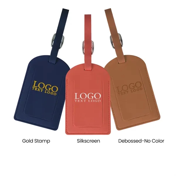 Vegan Leather Luggage Tags With Logo - Vegan Leather Luggage Tags With Logo - Image 1 of 26