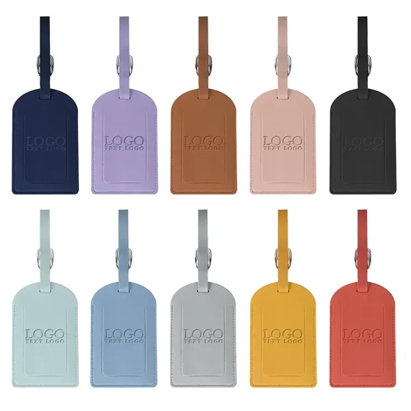 Vegan Leather Luggage Tags With Logo - Vegan Leather Luggage Tags With Logo - Image 2 of 25