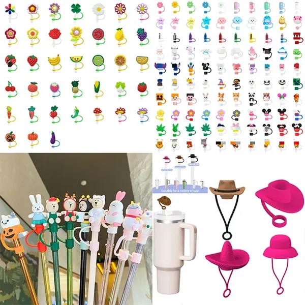 Silicone Straw Covers Cap Topper Reusable Dust-Proof Tips - Silicone Straw Covers Cap Topper Reusable Dust-Proof Tips - Image 0 of 0