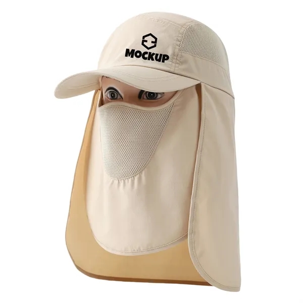 UPF 50+ Polyester Adjustable Fishing Hat with Face Neck Flap - UPF 50+ Polyester Adjustable Fishing Hat with Face Neck Flap - Image 2 of 5