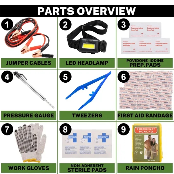 Roadside Assistance  Emergency Kit Multipurpose Bag - Roadside Assistance  Emergency Kit Multipurpose Bag - Image 1 of 7