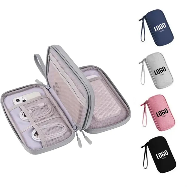 Double Layer Travel Cable Storage Bag Electronic Accessory - Double Layer Travel Cable Storage Bag Electronic Accessory - Image 0 of 4
